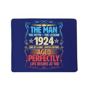 The Man Myth Legend 1924 Aged Perfectly 100th Birthday Mousepad