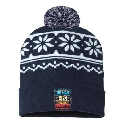 The Man Myth Legend 1924 Aged Perfectly 100th Birthday USA-Made Snowflake Beanie