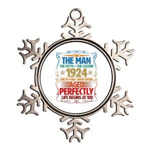 The Man Myth Legend 1924 Aged Perfectly 100th Birthday Metallic Star Ornament