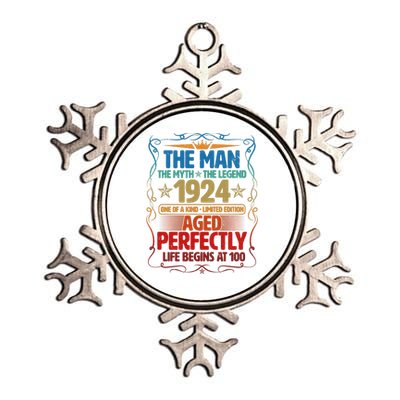 The Man Myth Legend 1924 Aged Perfectly 100th Birthday Metallic Star Ornament