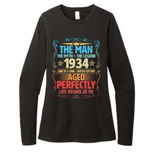 The Man Myth Legend 1934 Aged Perfectly 90th Birthday Womens CVC Long Sleeve Shirt