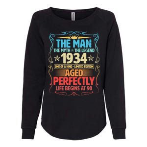 The Man Myth Legend 1934 Aged Perfectly 90th Birthday Womens California Wash Sweatshirt