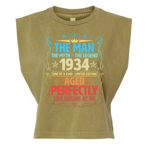 The Man Myth Legend 1934 Aged Perfectly 90th Birthday Garment-Dyed Women's Muscle Tee