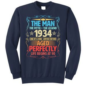 The Man Myth Legend 1934 Aged Perfectly 90th Birthday Sweatshirt