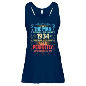 The Man Myth Legend 1934 Aged Perfectly 90th Birthday Ladies Essential Flowy Tank