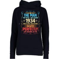 The Man Myth Legend 1934 Aged Perfectly 90th Birthday Womens Funnel Neck Pullover Hood