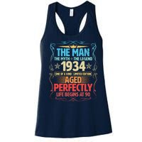 The Man Myth Legend 1934 Aged Perfectly 90th Birthday Women's Racerback Tank