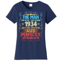 The Man Myth Legend 1934 Aged Perfectly 90th Birthday Women's T-Shirt