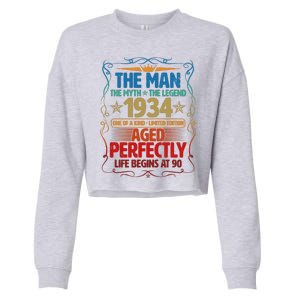 The Man Myth Legend 1934 Aged Perfectly 90th Birthday Cropped Pullover Crew