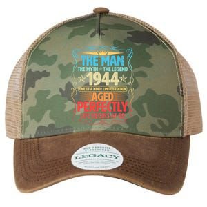 The Man Myth Legend 1944 Aged Perfectly 80th Birthday Legacy Tie Dye Trucker Hat