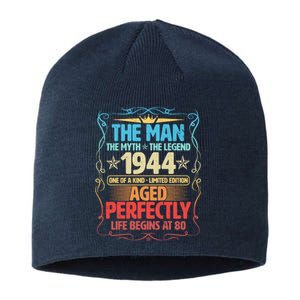 The Man Myth Legend 1944 Aged Perfectly 80th Birthday Sustainable Beanie