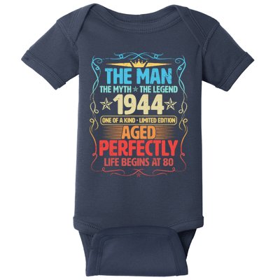 The Man Myth Legend 1944 Aged Perfectly 80th Birthday Baby Bodysuit