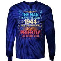 The Man Myth Legend 1944 Aged Perfectly 80th Birthday Tie-Dye Long Sleeve Shirt