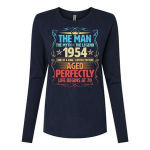 The Man Myth Legend 1954 Aged Perfectly 70th Birthday Womens Cotton Relaxed Long Sleeve T-Shirt