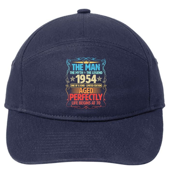 The Man Myth Legend 1954 Aged Perfectly 70th Birthday 7-Panel Snapback Hat