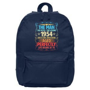 The Man Myth Legend 1954 Aged Perfectly 70th Birthday 16 in Basic Backpack