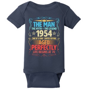 The Man Myth Legend 1954 Aged Perfectly 70th Birthday Baby Bodysuit