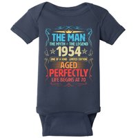 The Man Myth Legend 1954 Aged Perfectly 70th Birthday Baby Bodysuit