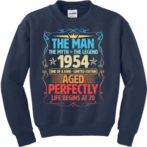 The Man Myth Legend 1954 Aged Perfectly 70th Birthday Kids Sweatshirt