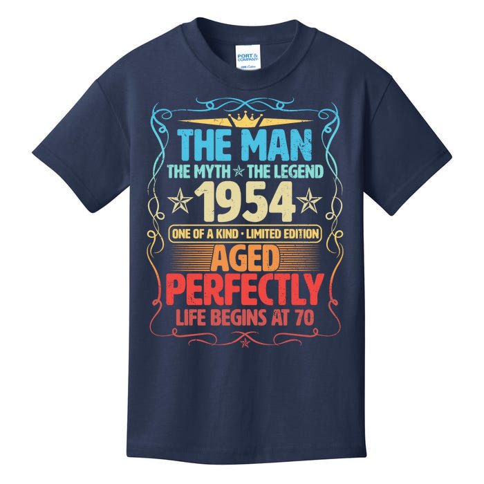 The Man Myth Legend 1954 Aged Perfectly 70th Birthday Kids T-Shirt