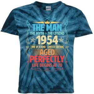 The Man Myth Legend 1954 Aged Perfectly 70th Birthday Kids Tie-Dye T-Shirt