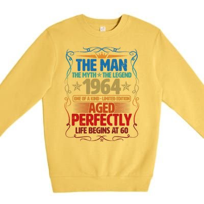 The Man Myth Legend 1964 Aged Perfectly 60th Birthday Premium Crewneck Sweatshirt