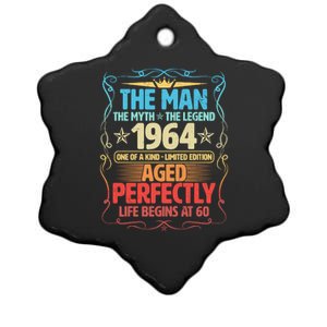 The Man Myth Legend 1964 Aged Perfectly 60th Birthday Ceramic Star Ornament