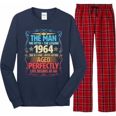 The Man Myth Legend 1964 Aged Perfectly 60th Birthday Long Sleeve Pajama Set