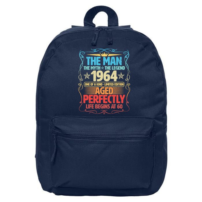 The Man Myth Legend 1964 Aged Perfectly 60th Birthday 16 in Basic Backpack