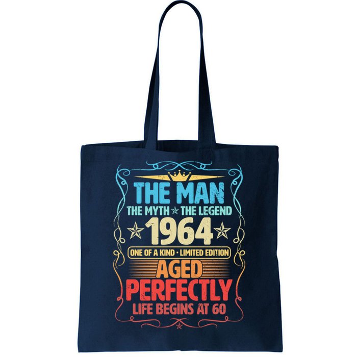 The Man Myth Legend 1964 Aged Perfectly 60th Birthday Tote Bag