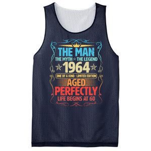 The Man Myth Legend 1964 Aged Perfectly 60th Birthday Mesh Reversible Basketball Jersey Tank