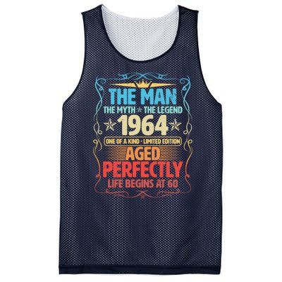 The Man Myth Legend 1964 Aged Perfectly 60th Birthday Mesh Reversible Basketball Jersey Tank