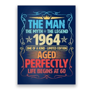 The Man Myth Legend 1964 Aged Perfectly 60th Birthday Poster