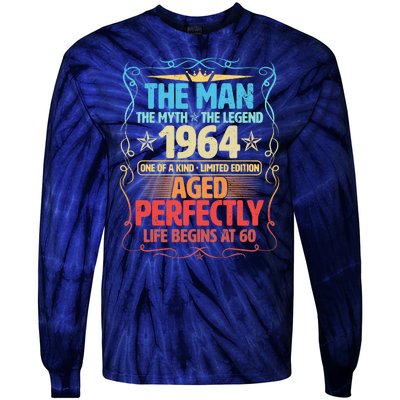 The Man Myth Legend 1964 Aged Perfectly 60th Birthday Tie-Dye Long Sleeve Shirt