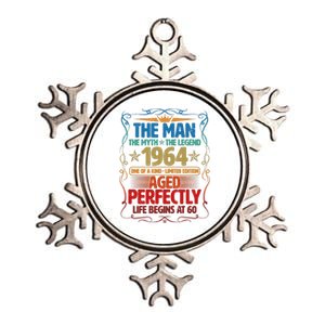 The Man Myth Legend 1964 Aged Perfectly 60th Birthday Metallic Star Ornament