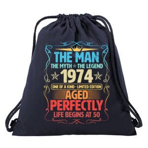 The Man Myth Legend 1974 Aged Perfectly 50th Birthday Drawstring Bag