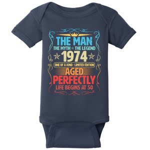 The Man Myth Legend 1974 Aged Perfectly 50th Birthday Baby Bodysuit