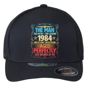 The Man Myth Legend 1984 Aged Perfectly 40th Birthday Flexfit Unipanel Trucker Cap