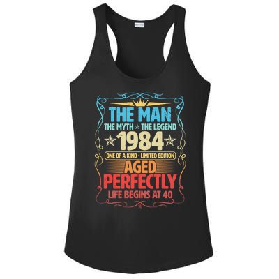 The Man Myth Legend 1984 Aged Perfectly 40th Birthday Ladies PosiCharge Competitor Racerback Tank