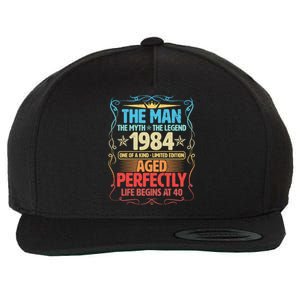 The Man Myth Legend 1984 Aged Perfectly 40th Birthday Wool Snapback Cap