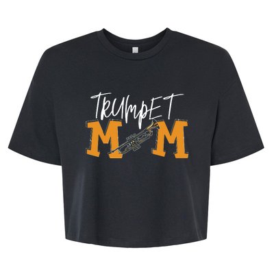 Trumpet Mom Marching Band Mom Bella+Canvas Jersey Crop Tee