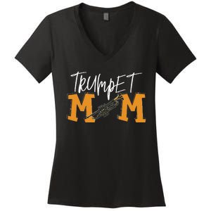 Trumpet Mom Marching Band Mom Women's V-Neck T-Shirt