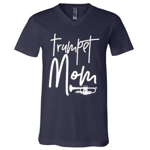 Trumpet Mom Marching Band Mother High School V-Neck T-Shirt