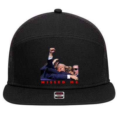 Trump Missed Me 7 Panel Mesh Trucker Snapback Hat