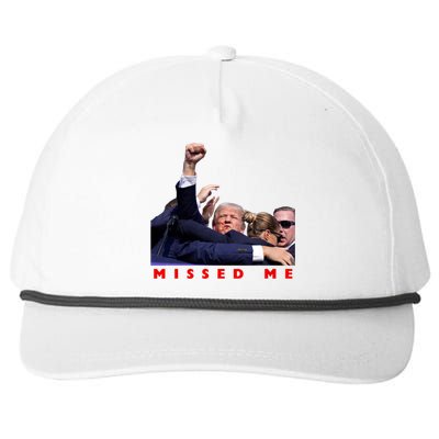 Trump Missed Me Snapback Five-Panel Rope Hat