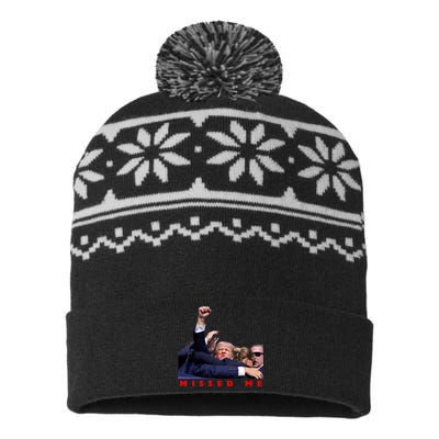 Trump Missed Me USA-Made Snowflake Beanie