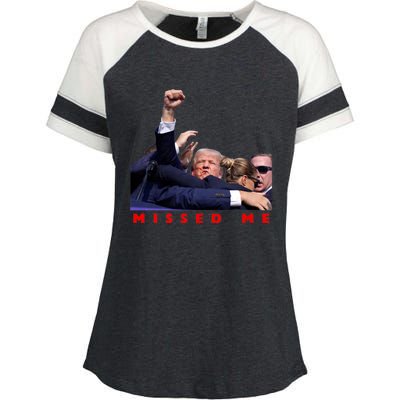 Trump Missed Me Enza Ladies Jersey Colorblock Tee