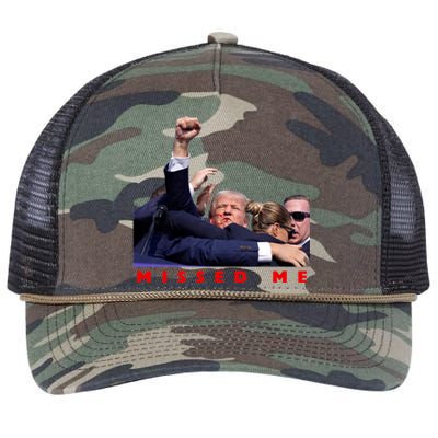 Trump Missed Me Retro Rope Trucker Hat Cap