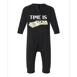 Time Money Millionaire Business Cryptocurrency Investing Gift Infant Fleece One Piece