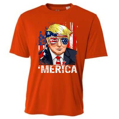 Trump Merica Murica 4th Of July Cooling Performance Crew T-Shirt